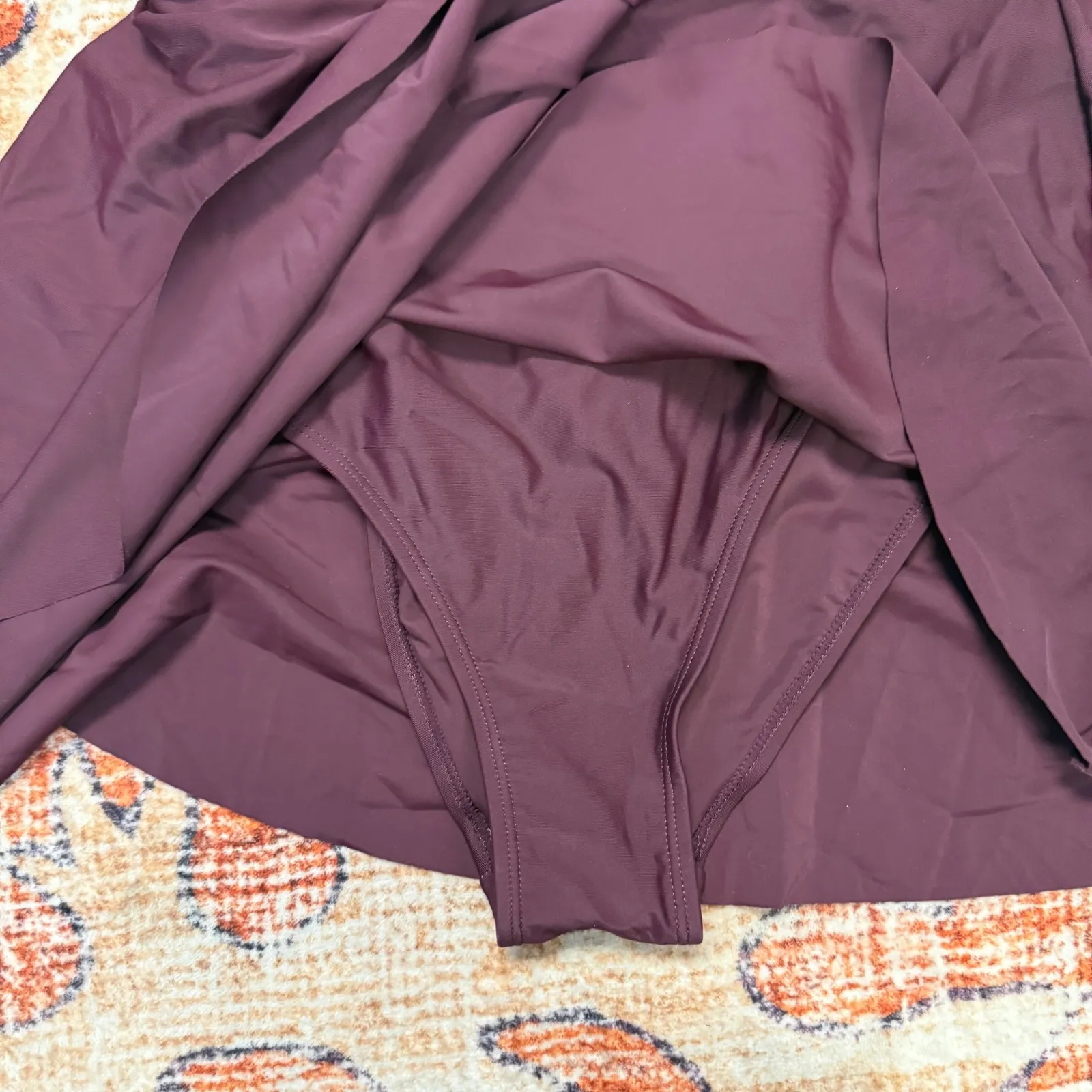 CUPSHINE NWT Burgundy Wrap Front Swim Dress Tummy Control One Piece Size M Purple Size M - Image 5