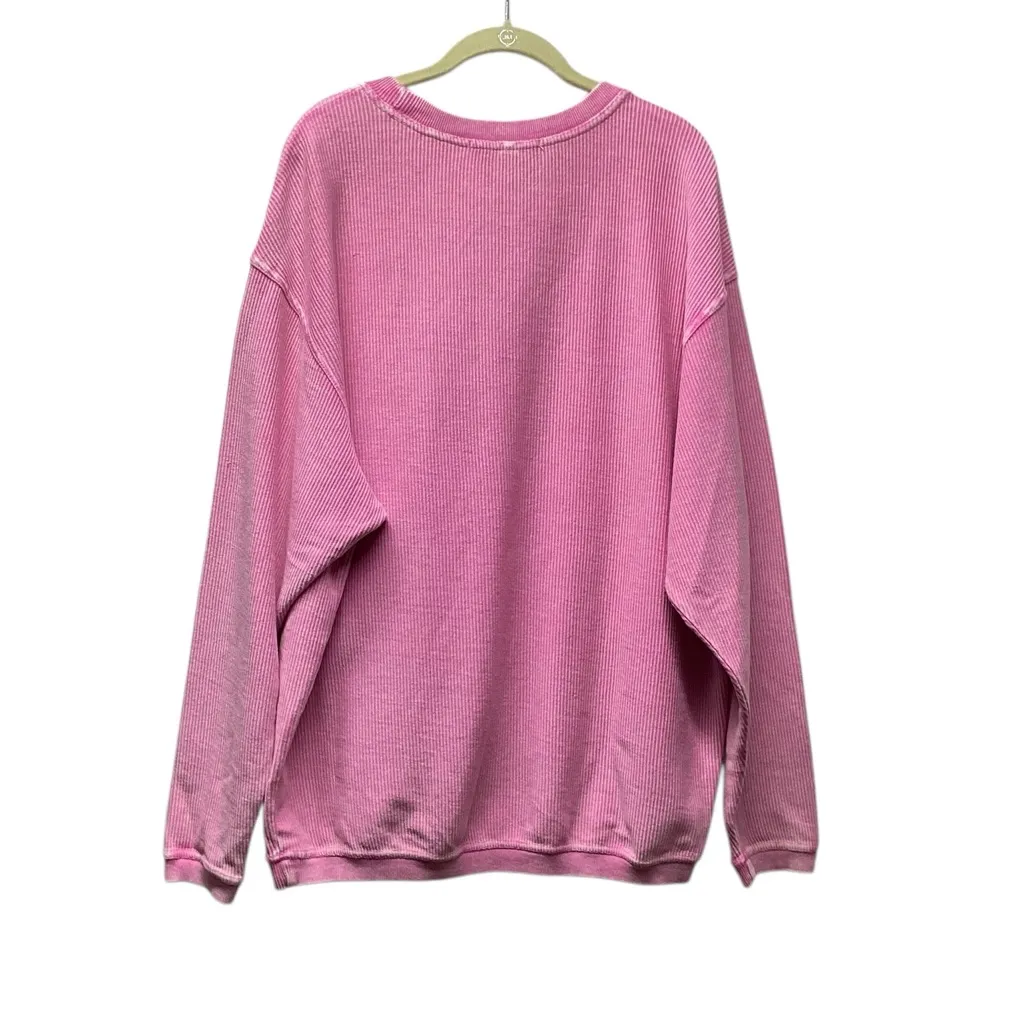 Moon Ryder Lux Corded Cotton Crewneck. Size Large Pink - Image 4
