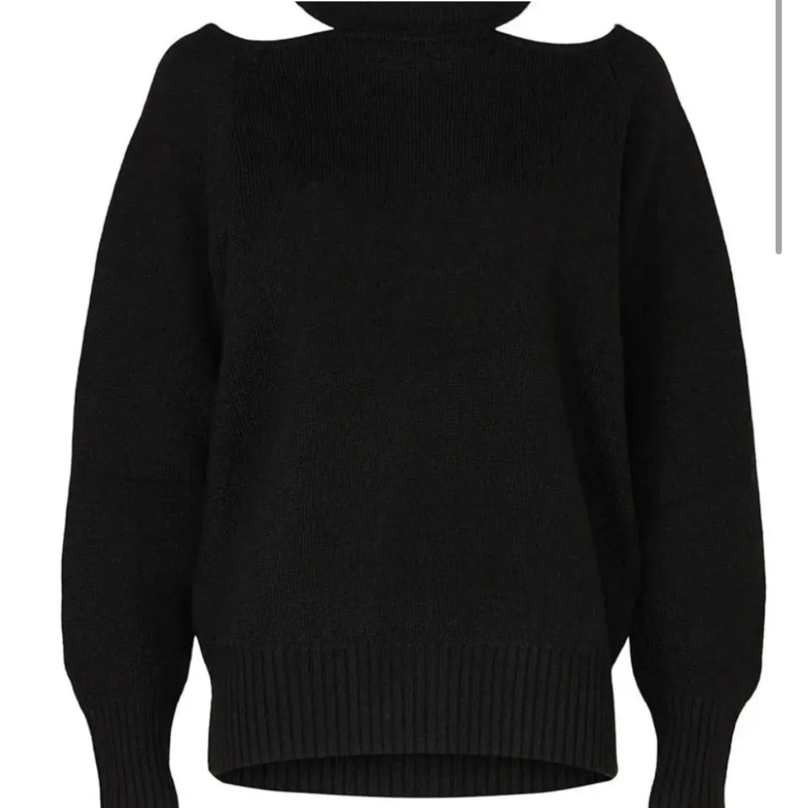 Jason Wu Black Cold Shoulder High‎ Neck Sweater merino wool blend size small - Image 2