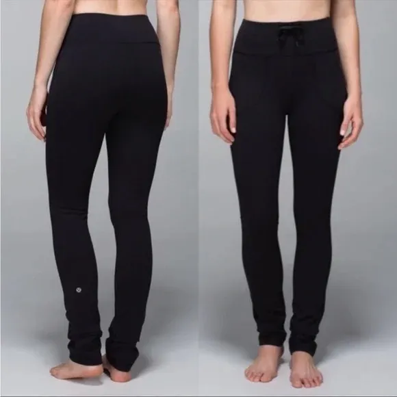 LULULEMON Skinny Will Leggings Black Drawstring - Image 2