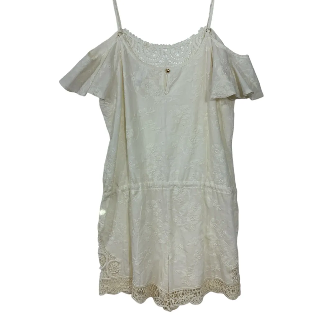 LA BLANCA NWT Zen garden lace detail romper L - Image 5