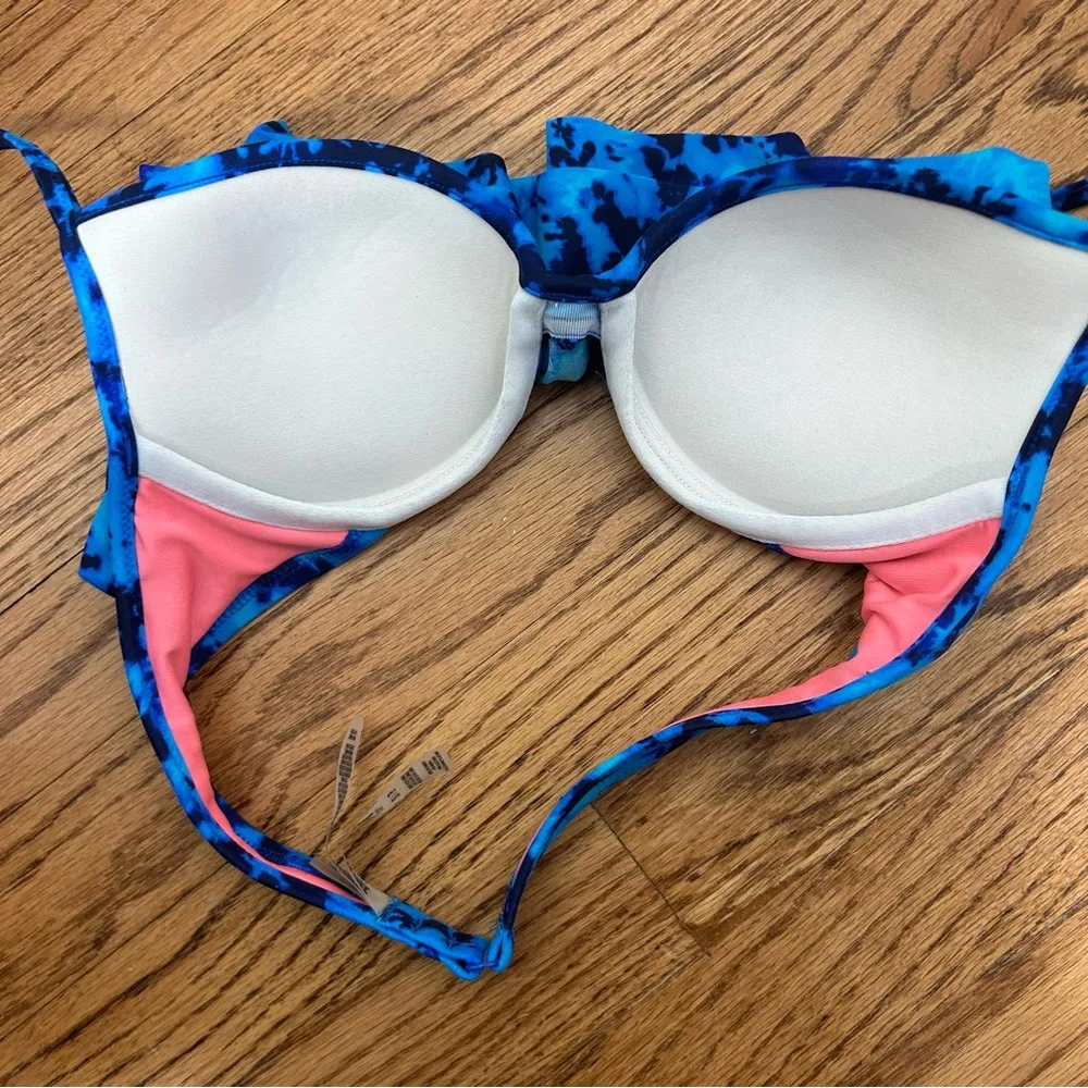 PINK VS| Blue Tie Dye Tribal Neon Two Piece Bikini - Image 14