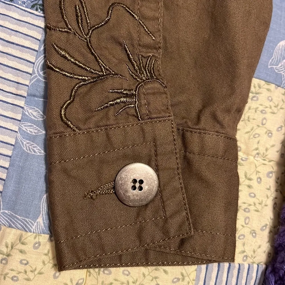 Vintage Together Embroidered Brown Blazer Jacket Size 4 - Image 7