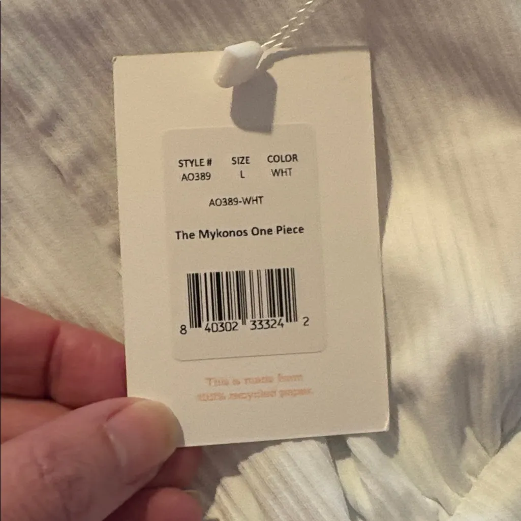 Andie The Mykonos One Piece Ribbed Swimsuit White size L NWT‎ - Image 8