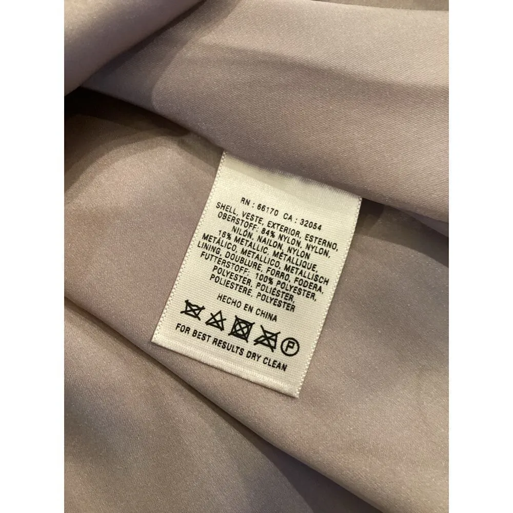 Anthropologie HD in PARIS Champagne Silver Metallic Lace Eyelash Hem Skirt Sz 0 - Image 6