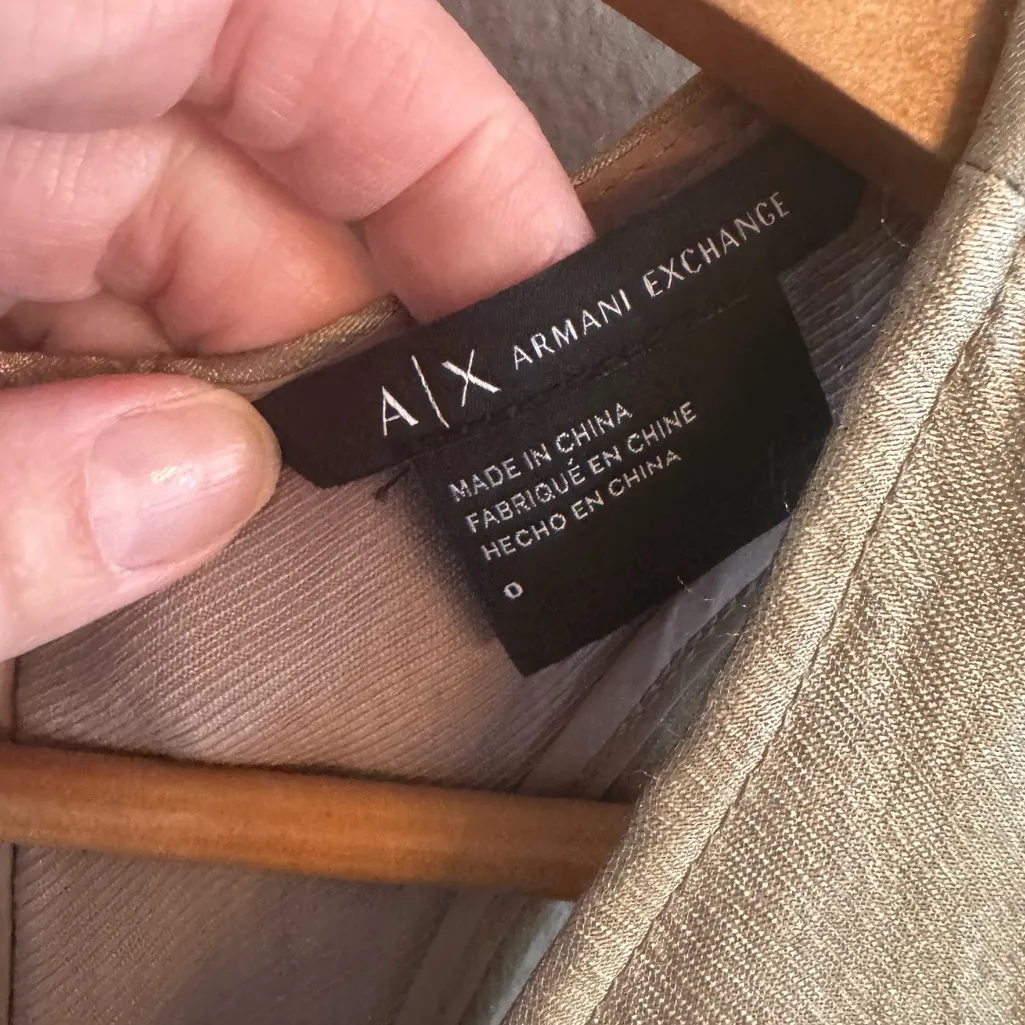 ARMANI EXCHANGE Gold Shimmer Mini Dress - Image 6