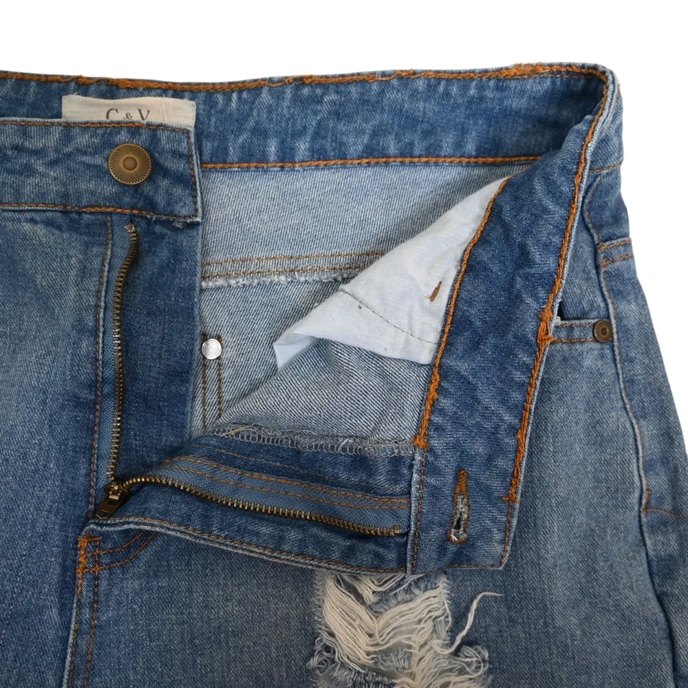 Chelsea & Violet Womens 31 Distressed Straight Leg Ankle Jeans - Image 8