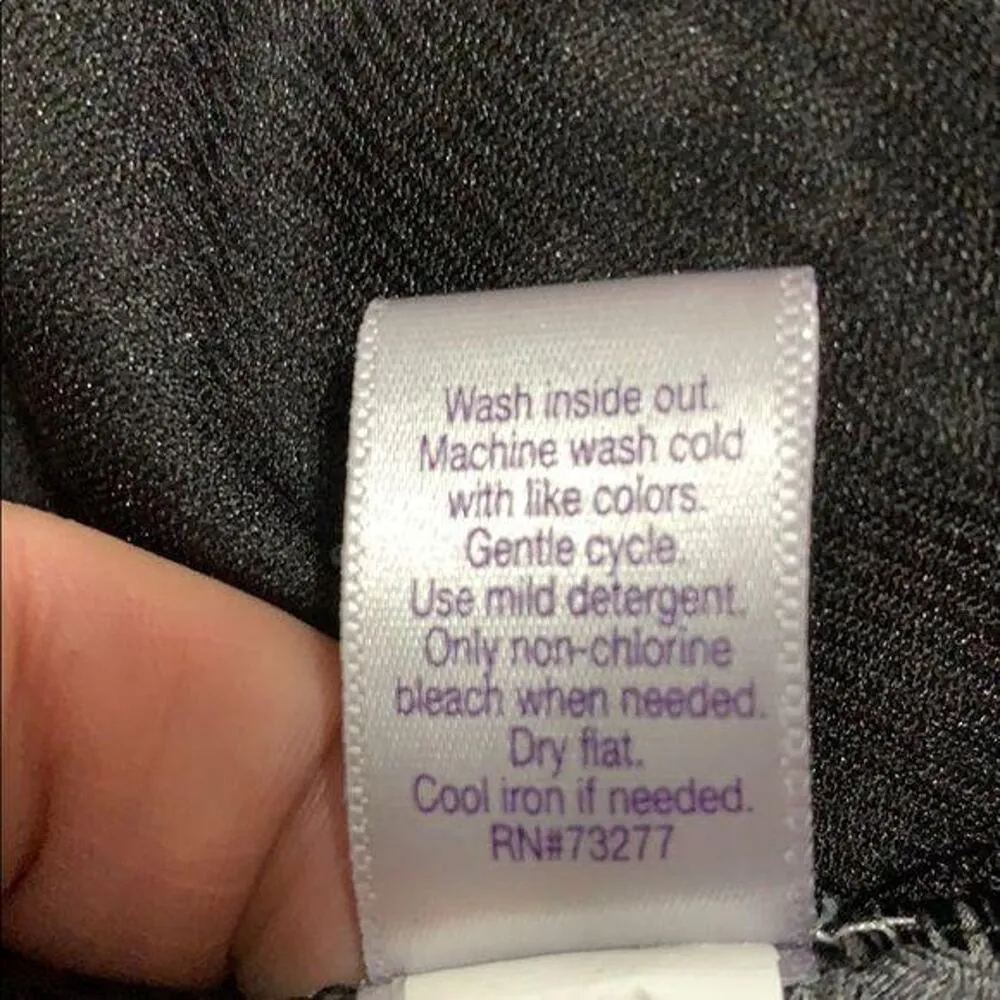 JLo Jennifer Lopez Womens Top Blouse Shirt Triple Keyhole Black White Medium - Image 9