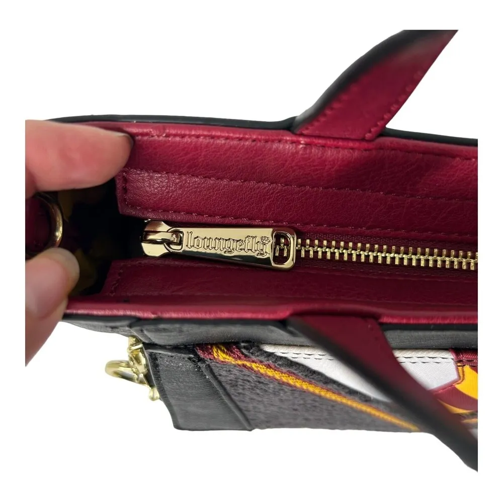 Harry Potter LOUNGEFLY Black Suit Tie Embroidered Crossbody Purse Rare Handle - Image 3