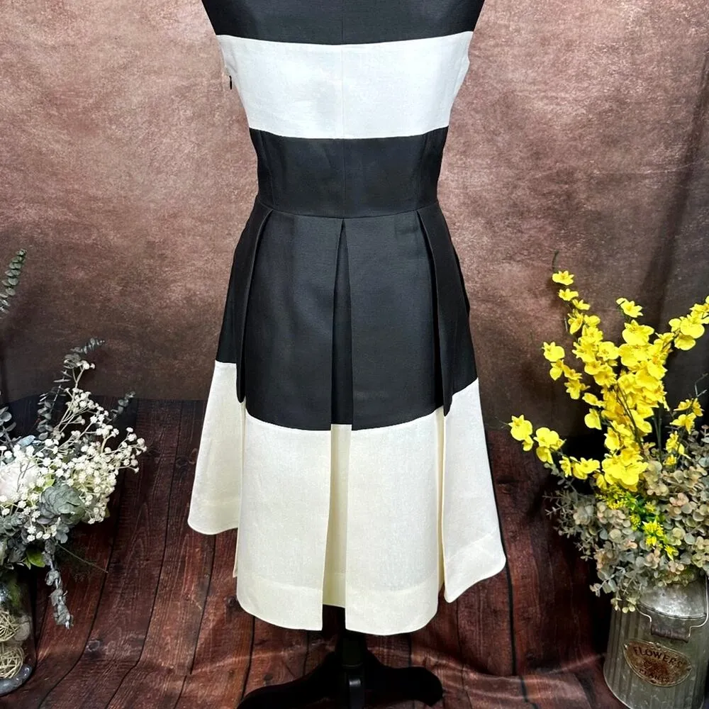 Kate Spade Gayle Fit & Flare Sleeveless Dress Black/Cream size 8 - Image 6