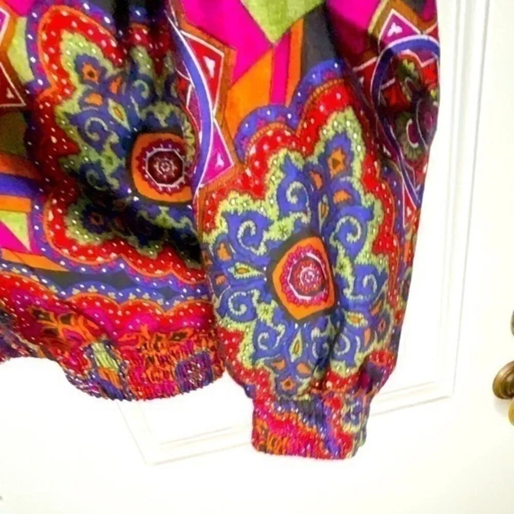 Vintage Lavon Pink & Orange Patterned Jogging Jacket Size Small - Image 4