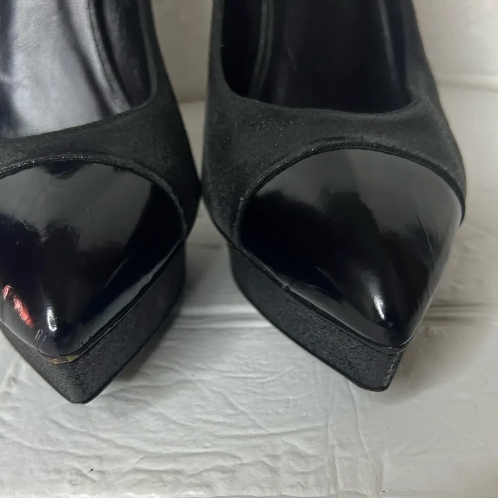 Saint Laurent  black shimmer heels 38 1/2 - Image 4