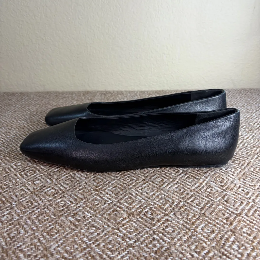 Vince Women’s Leah Black Leather Square Toe Sz 11M Euro 42 Career Minimalist EUC - Image 4