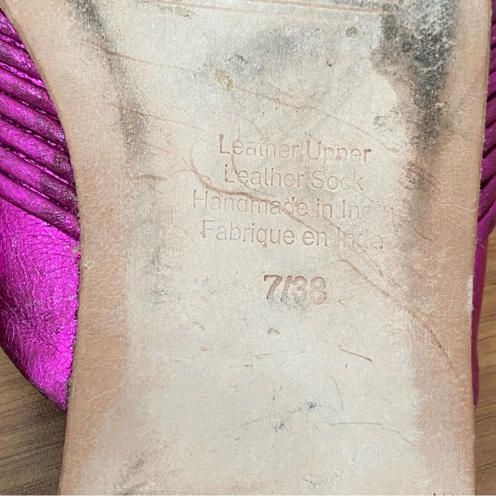 JEFFREY CAMPBELL Knaughty-3 Pink Metallic Knotted Slip On Flat Mules Sandals 7 - Image 13