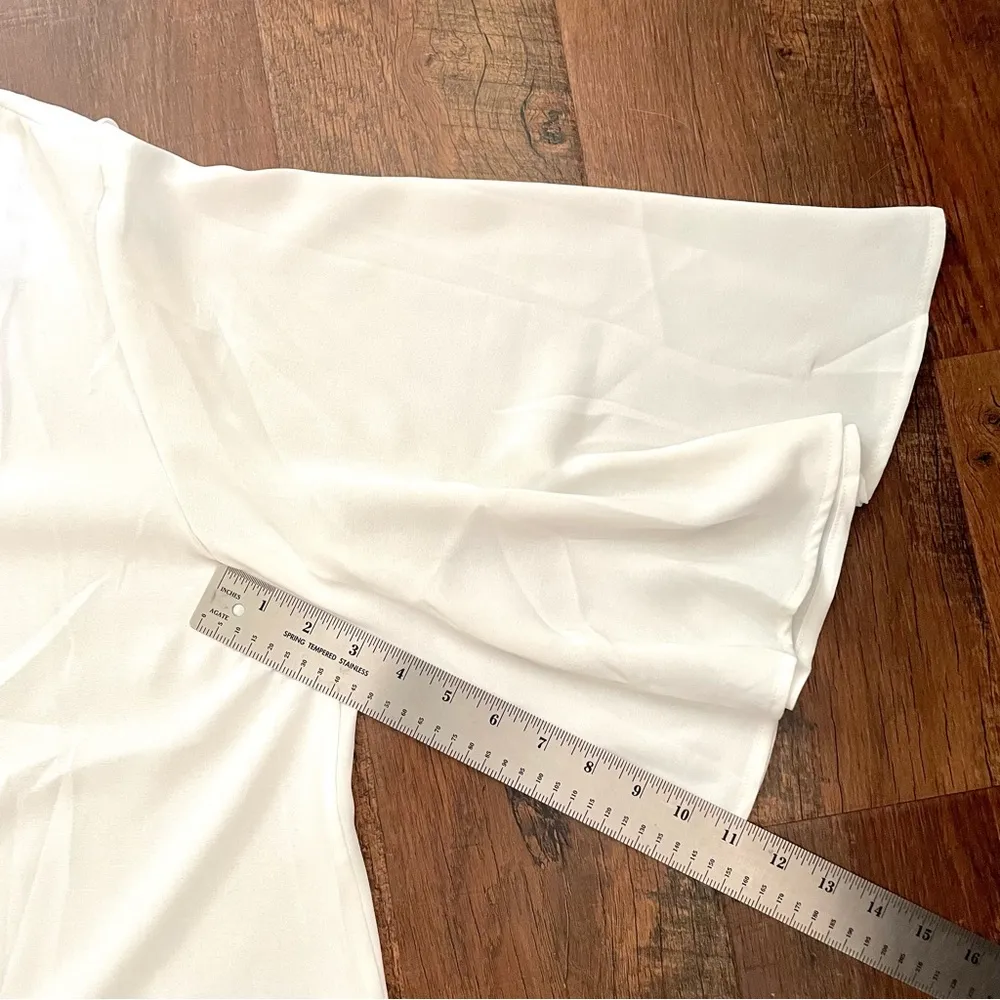 Plus size 2XL, eggshell color, angel wings sleeves, button down top - Image 8