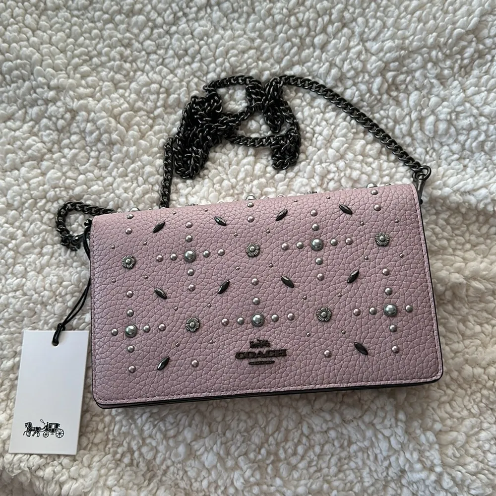 Coach Callie Foldover Clutch Crossbody Purse Bag Ice Purple New NWT - Image 5