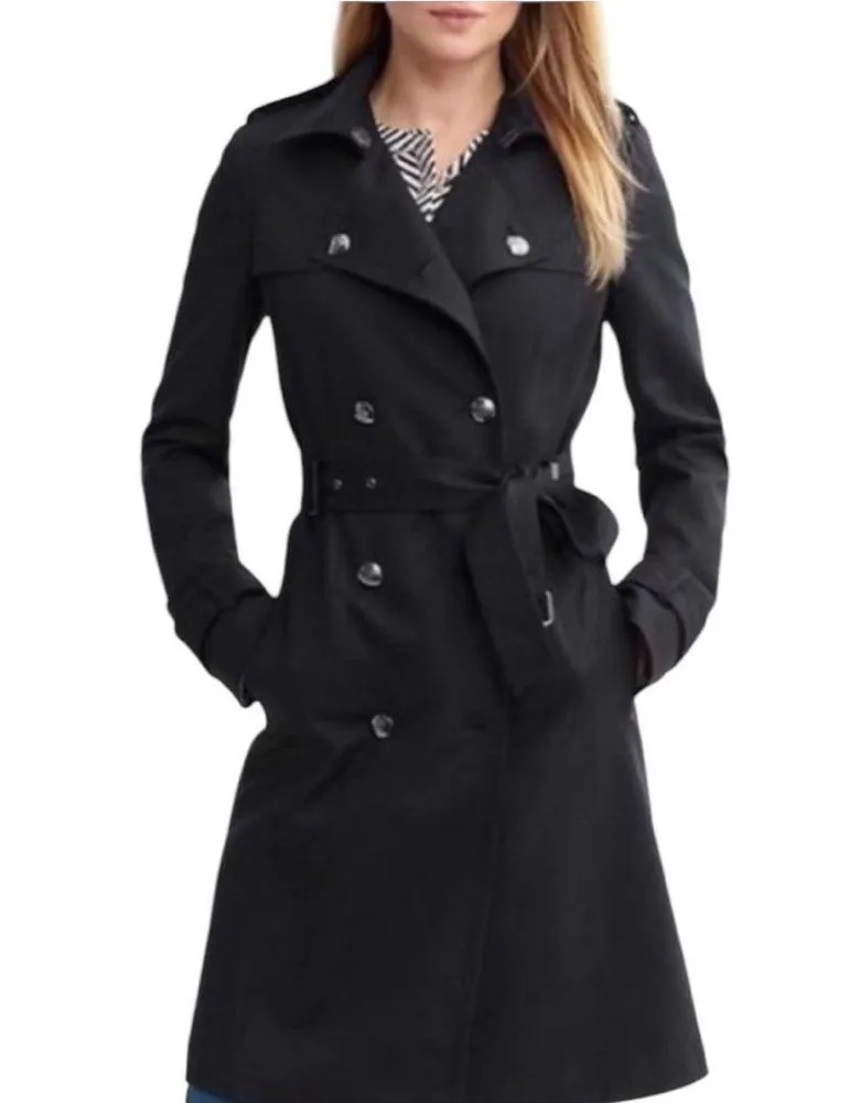 Banana Republic black trench coat size XS - Image 2