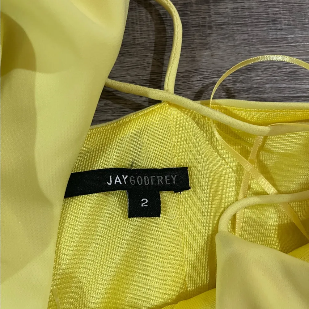 JAY GODFREY pastel yellow midi ruffle dress Size 2 - Image 4