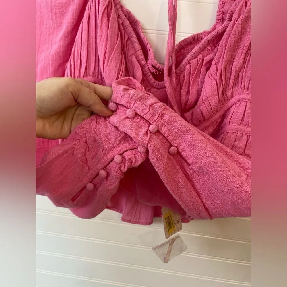 Barbiecore Pink Chloe Cotton Blouse - Image 4