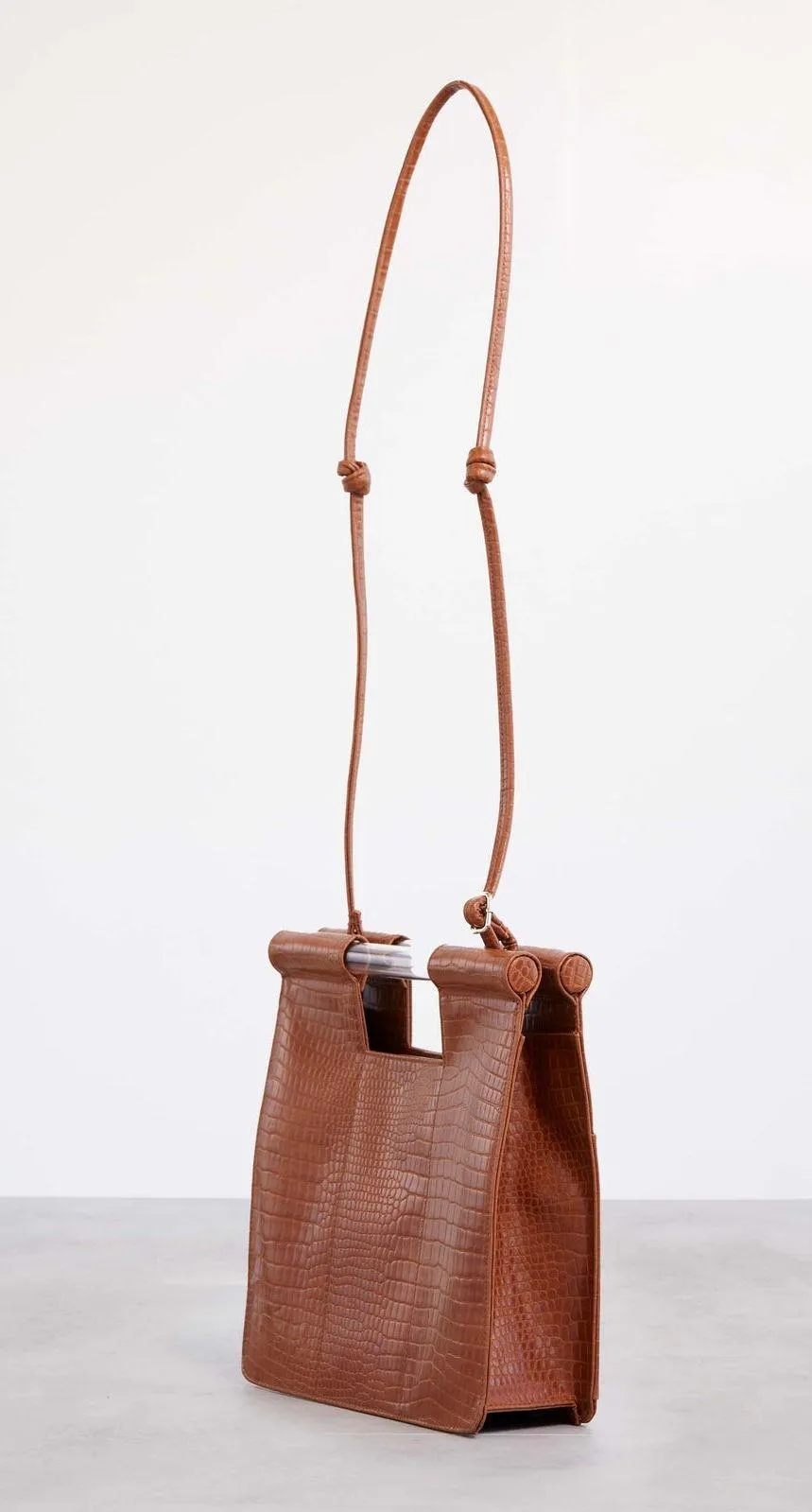 BEIS The Crossbody in Cognac Croc - Image 4
