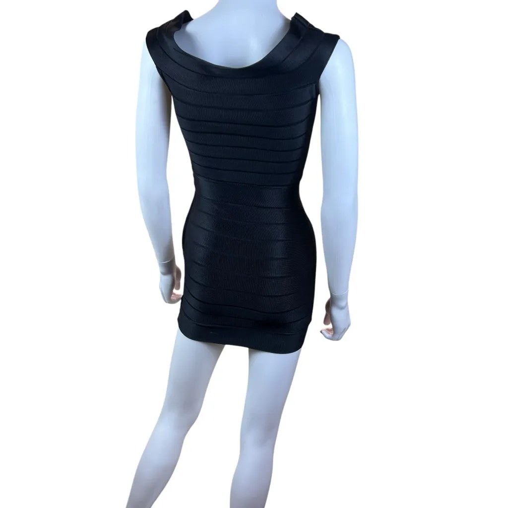 French Connection Bodycon Bandage Black Mini Dress - Image 4