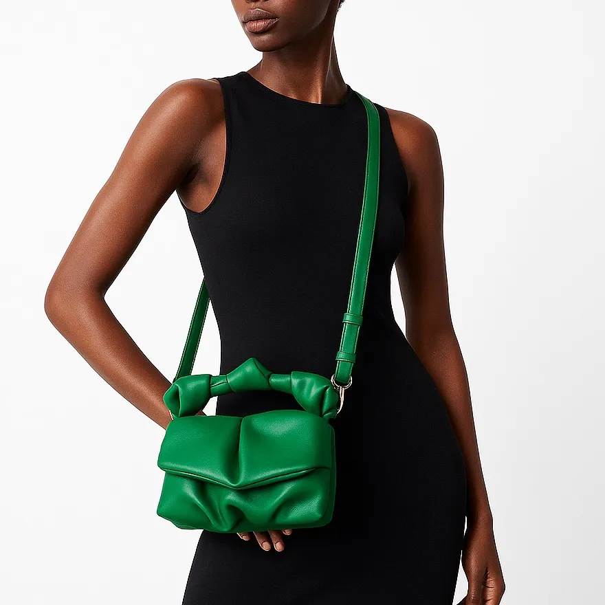 Zara Mini Green Knot Crossbody Purse – Sculptural Shoulder Bag NWT - Image 2