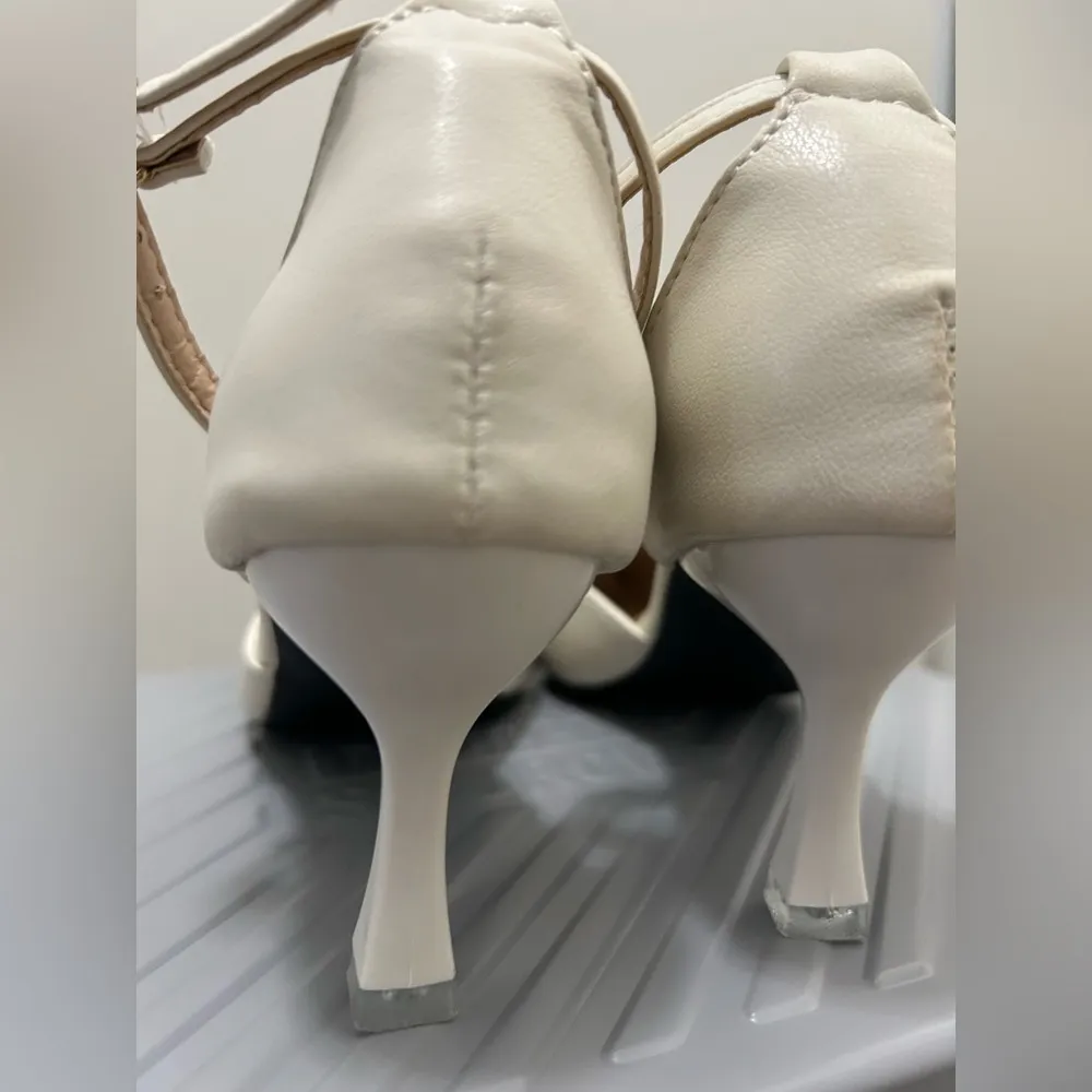 Pointed Shoes Bow Knot Apricot Single Tie Women Dress Shoes Size 7 - Image 4