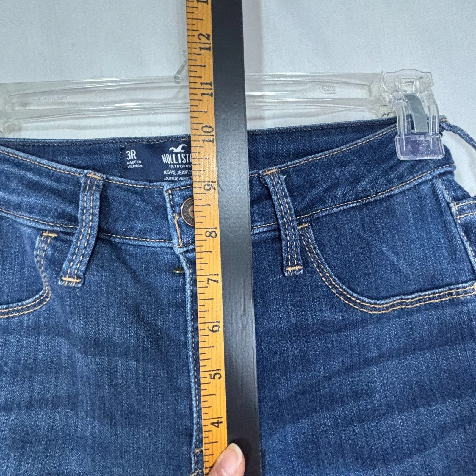 Hollister Mid-Rise Jean Leggings Women’s Sz 3R W26 L28 Dark Wash Stretch Denim - Image 2