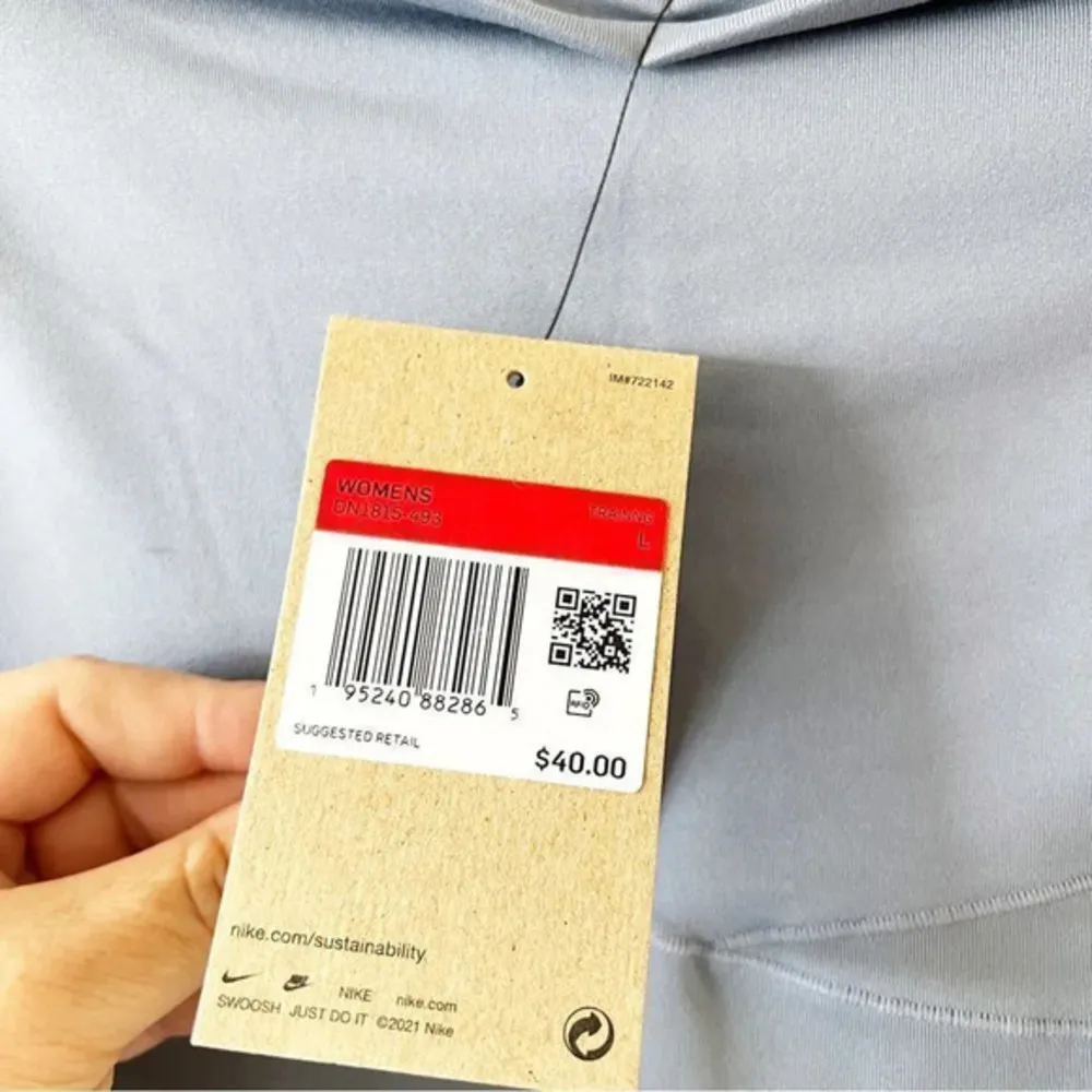 Nike One Running DriFit High Rise Shorts‎ Size Large Blue Tight Fit 7” Short New - Image 5