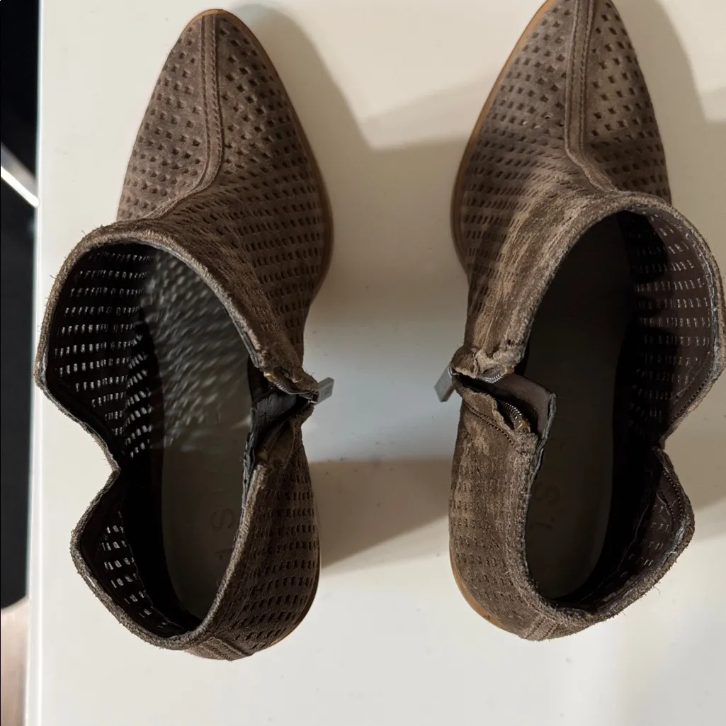 1. State Dark Brown Perforated Ankle Booties - Image 10
