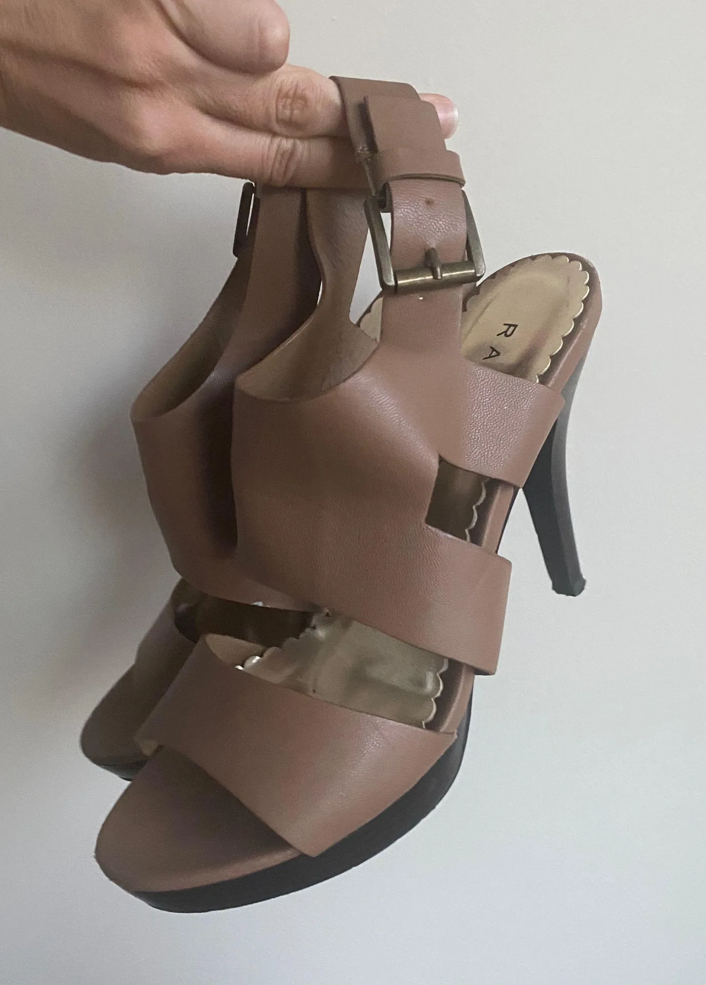 Brown High Heeled Sandals Size 8 - Image 3