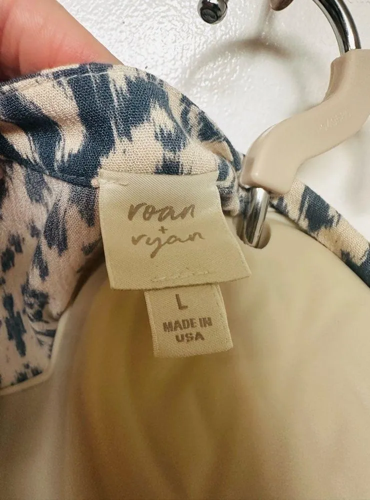 Evereve Roan & Ryan Long Sleeved Belted, Lined Shorts Romper Size L Blue Size L - Image 11