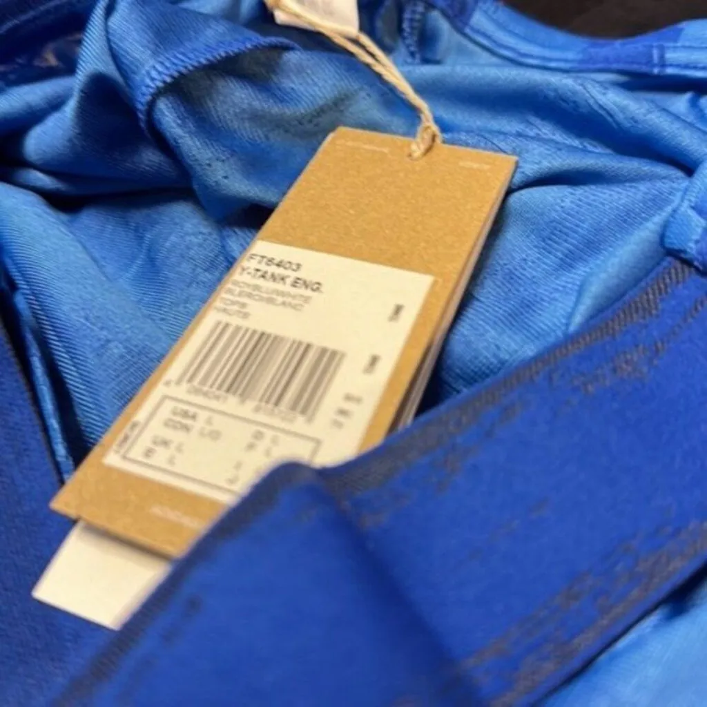 Adidas blue stiped Tank top L - Image 8