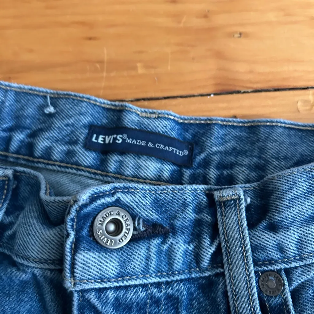 ☀️3/25 Levi's Made Crafted Long Column Taper High Rise Straight Leg Jeans 26 raw - Image 2