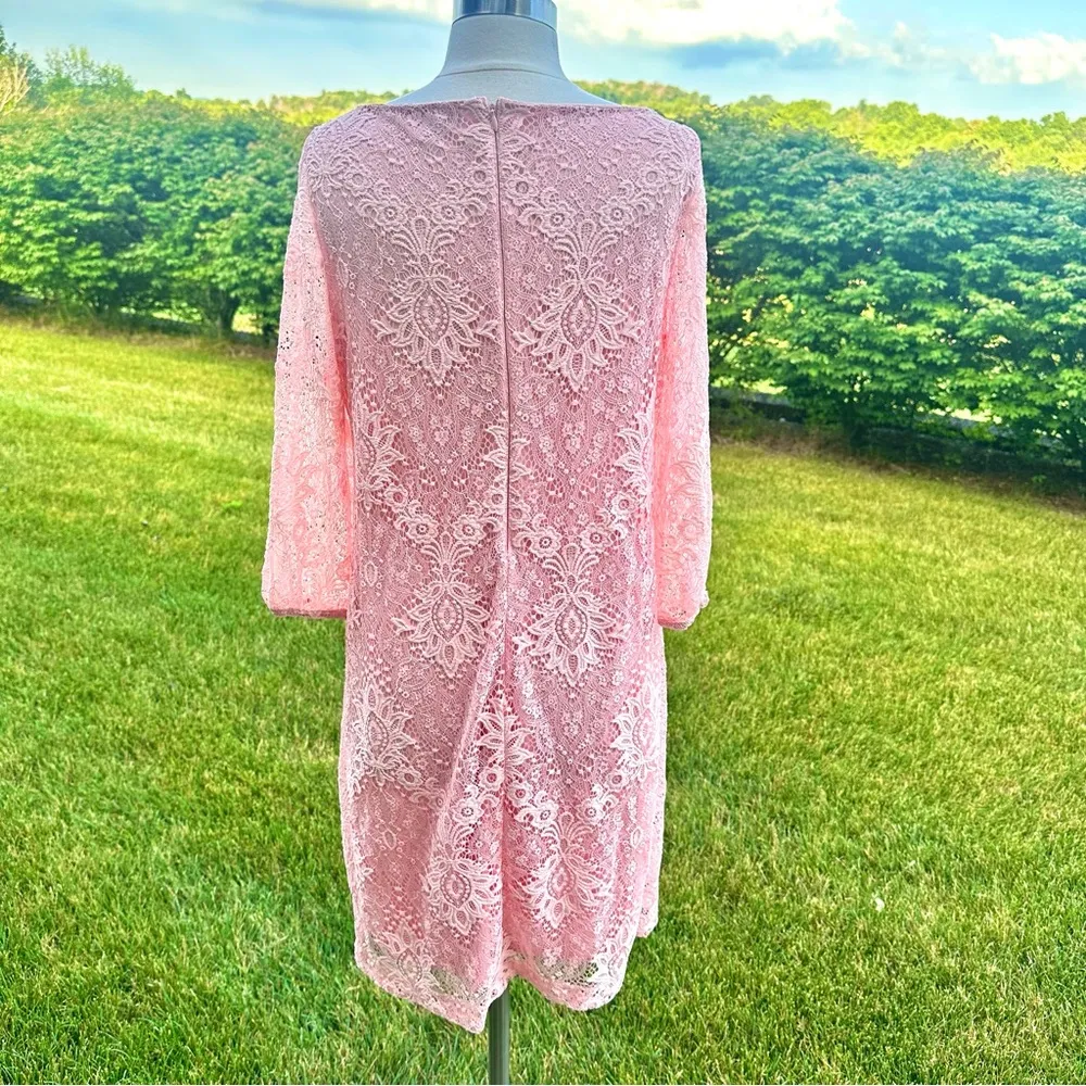 Chaps Lace Light Pink Elegant Dress - Image 13