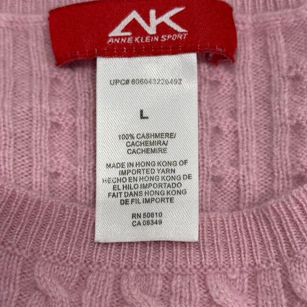 Vintage 100% cashmere Anne Klein coquette cable knit sweater - Image 2