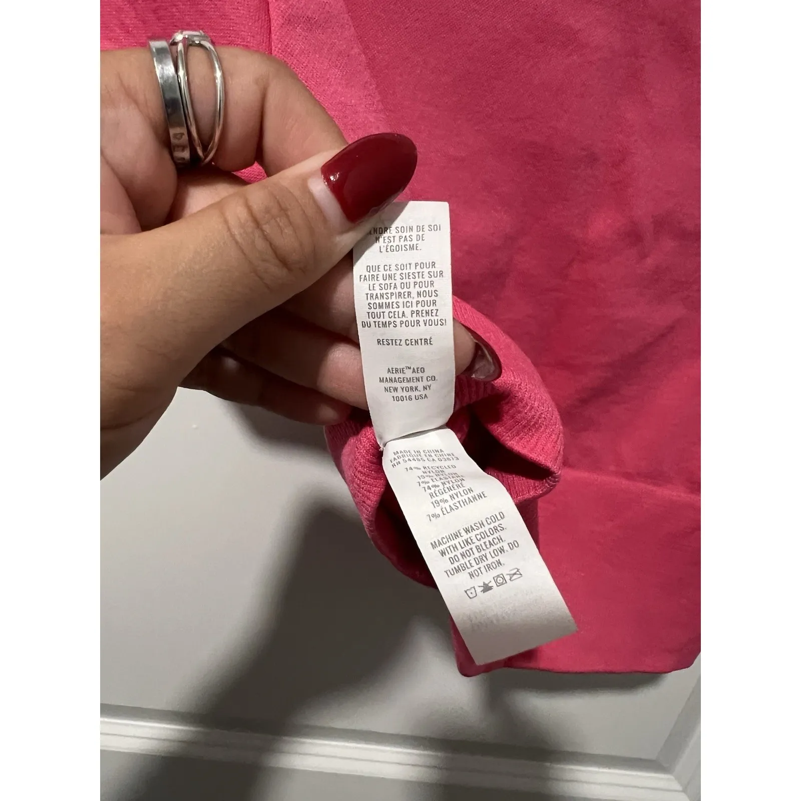 Aerie Offline Sidewalk Seamless Cropped‎ T-Shirt Pink Size Large - Image 6