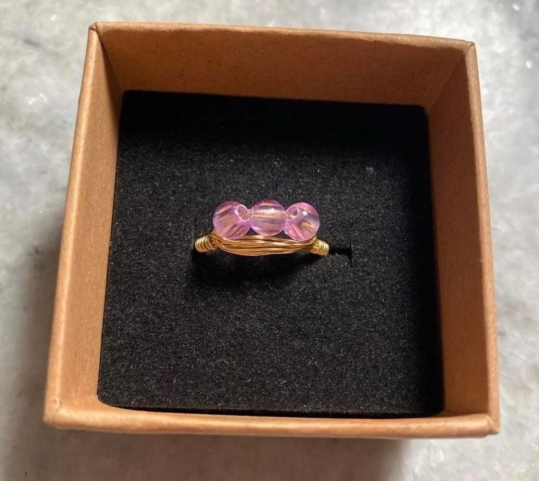 Purple And Light Pink Wire Rings - Image 3