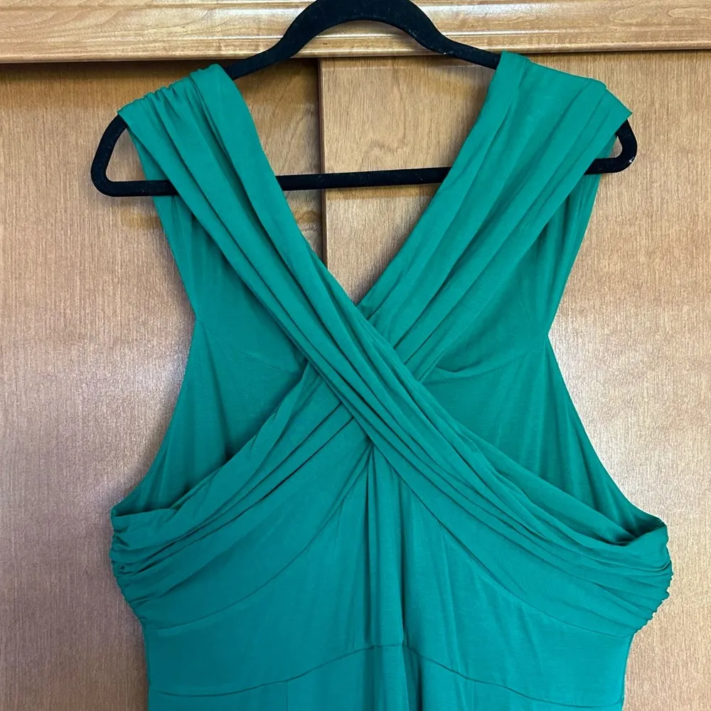 Boden Bardot Jersey Knit Maxi Dress in Green Tambourine Size 20 - Image 3