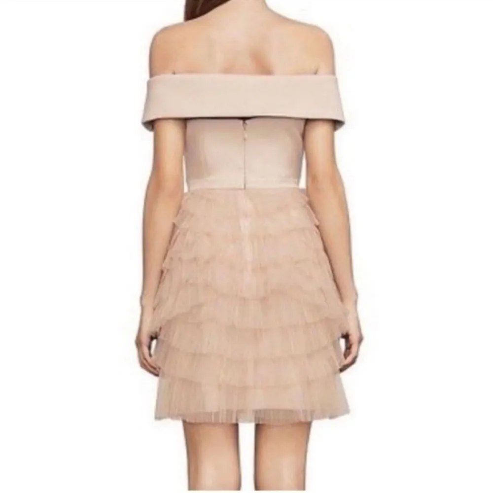 BCBGMAXAZRIA Marquise Off The Shoulder Ruffle Tiered Skirt Mini Dress - Image 3
