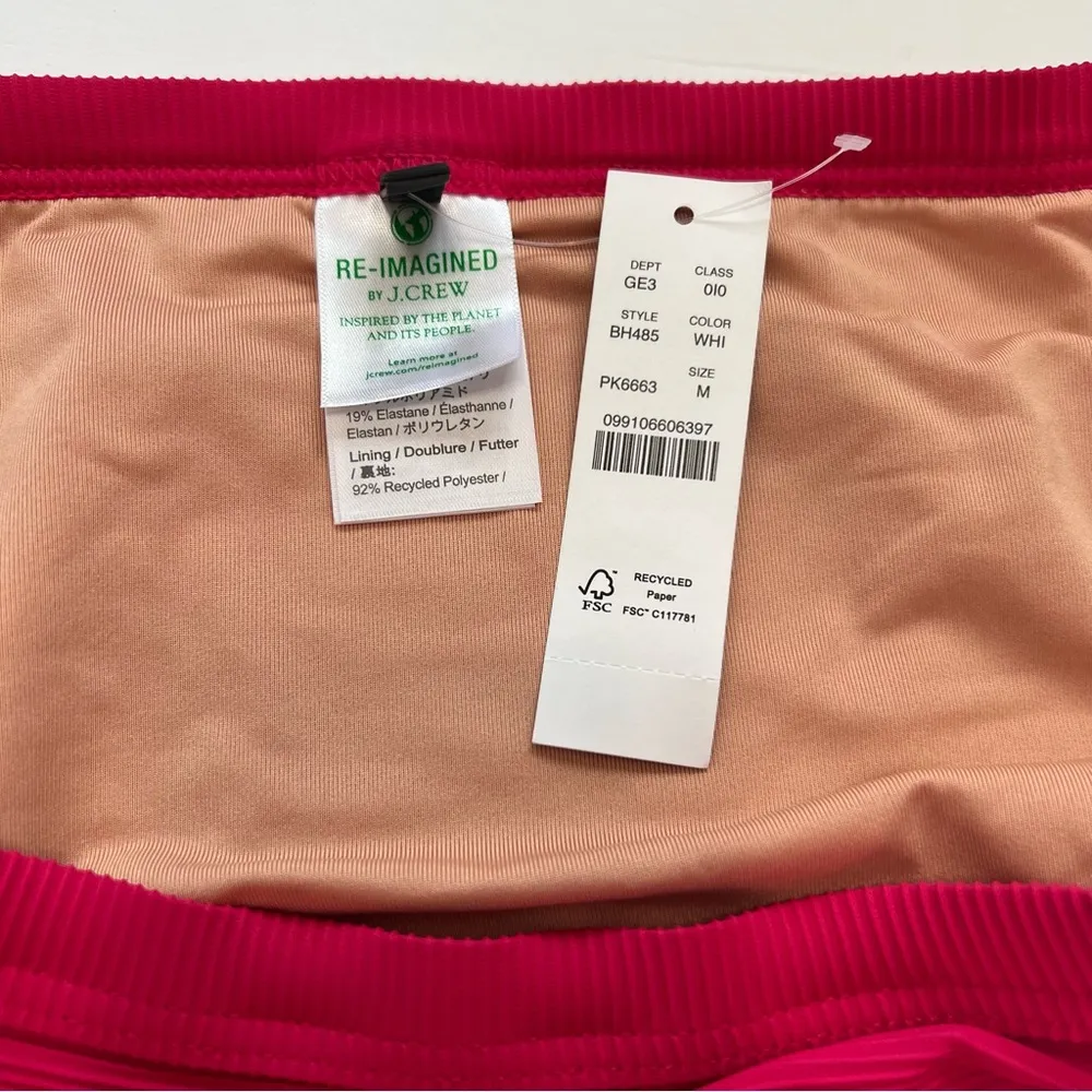 J. Crew Ribbed Trim Hipster Full Coverage Bikini Bottom in Wild Hibiscus Size M - Image 4