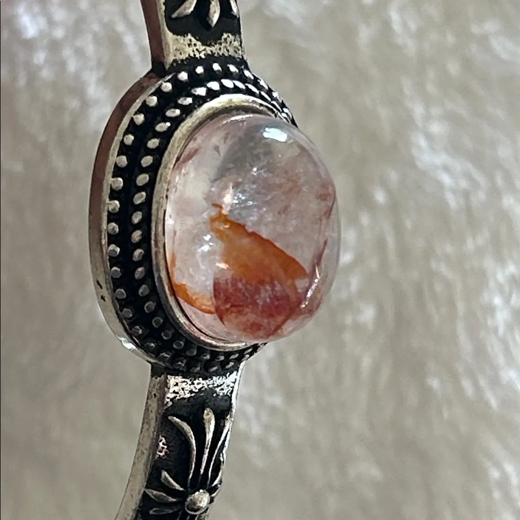 Fire Quartz Silver Bangle Cuff Bracelet* - Image 7