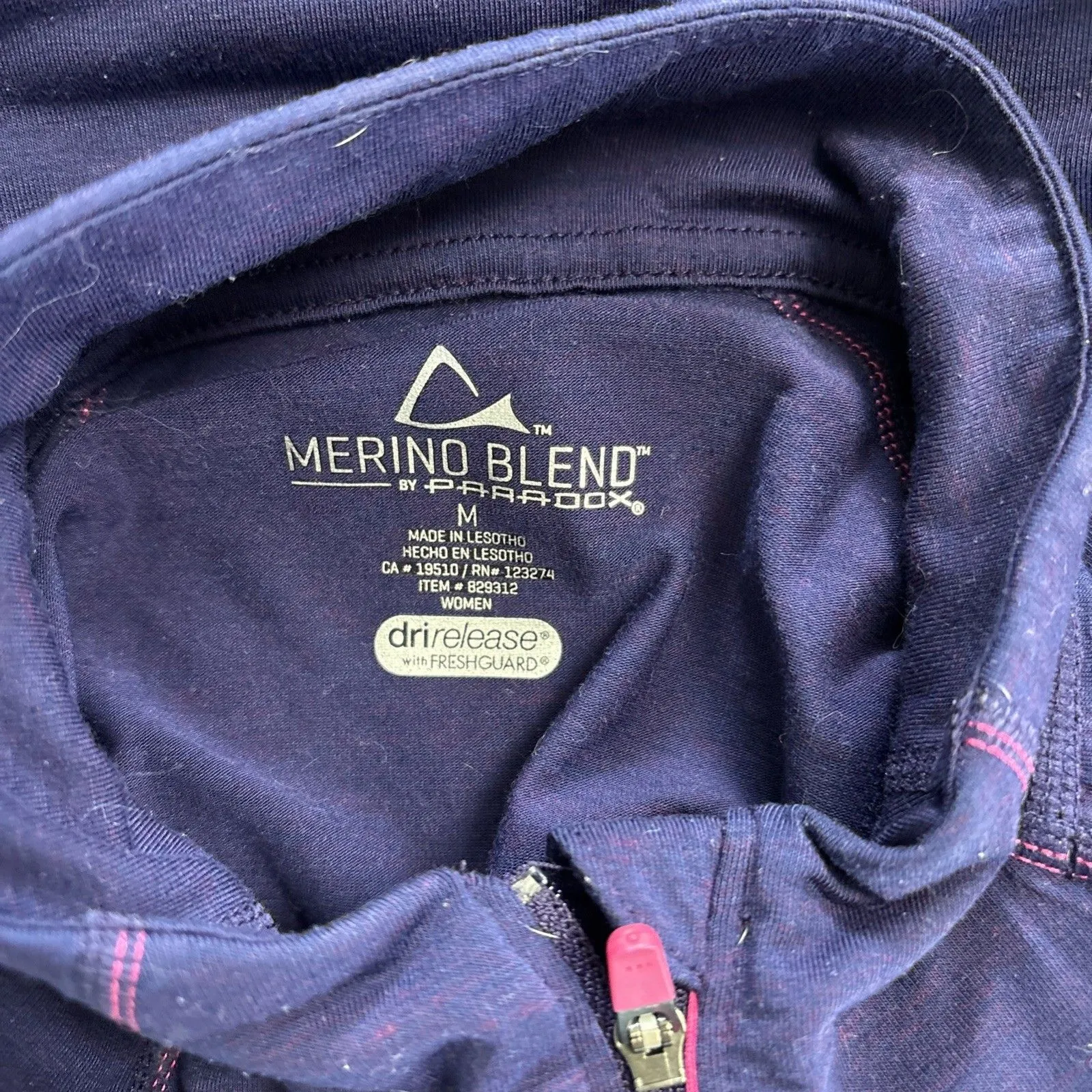 PARADOX Dri Release Medium Women Merino Wool Blend 1/2 Zip Athletic Pullover Blue - Image 5