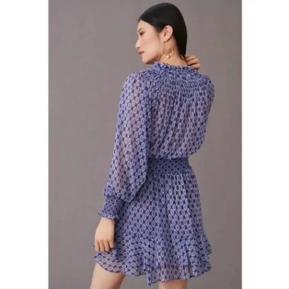 Anthropologie x Misa‎ Los Angeles Almaha Blouson Mini Dress Size S Blue - Image 3