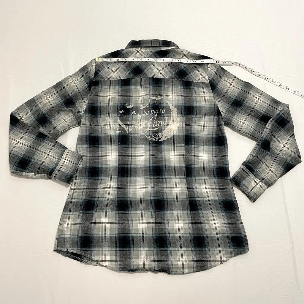 Disney Peter pan Neverland plaid button up - Image 9
