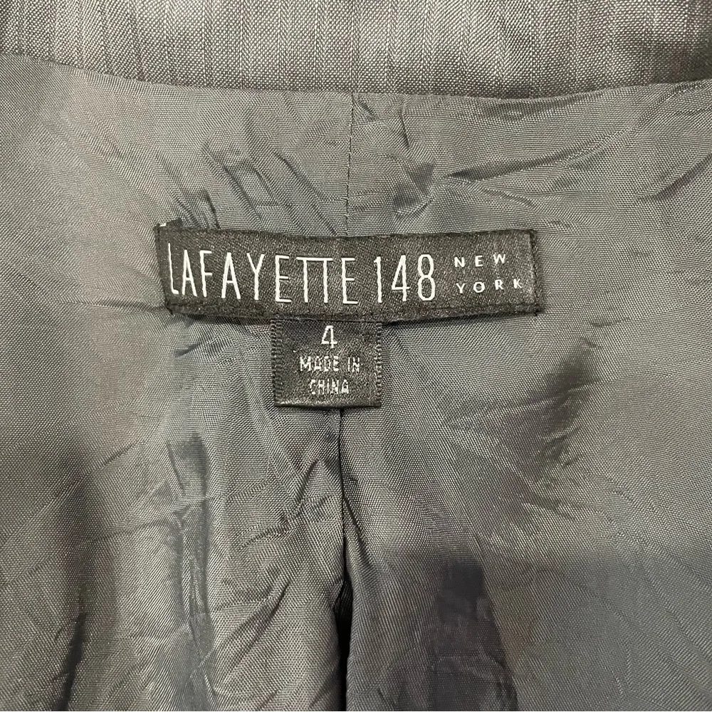 Lafayette 148 Wool Blend Gray Jacket Pants Set 4/ 6 - Image 3