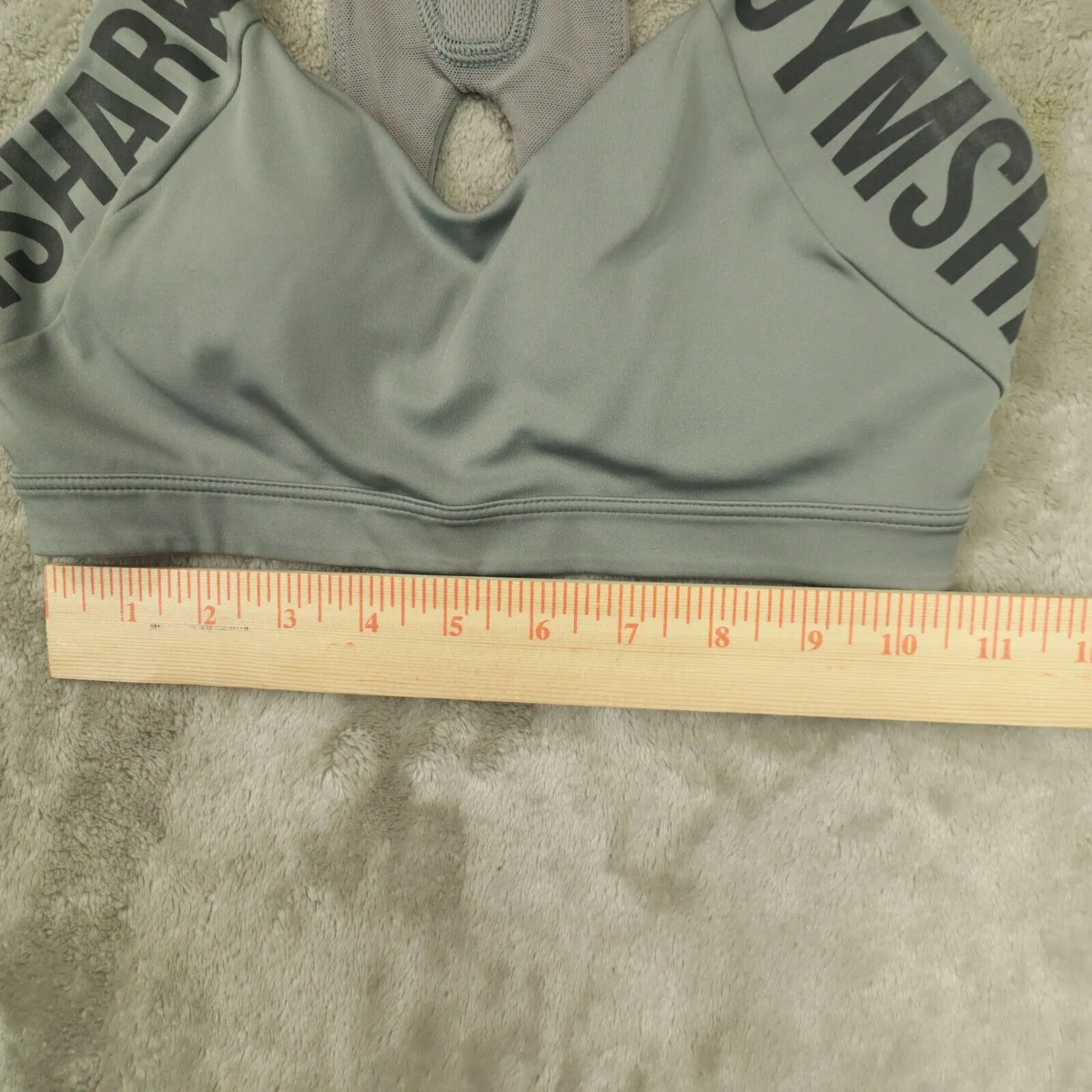 Gymshark GS Power Sport Bra Logo Spellout Grey size‎ XS GLSB5076 - Image 7