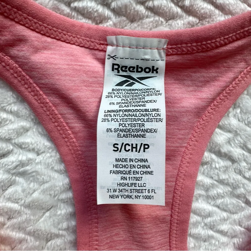 NWT Reebok Sports Bra Womens S Pink Racerback Seamless Gym Yoga Activewear - Image 3