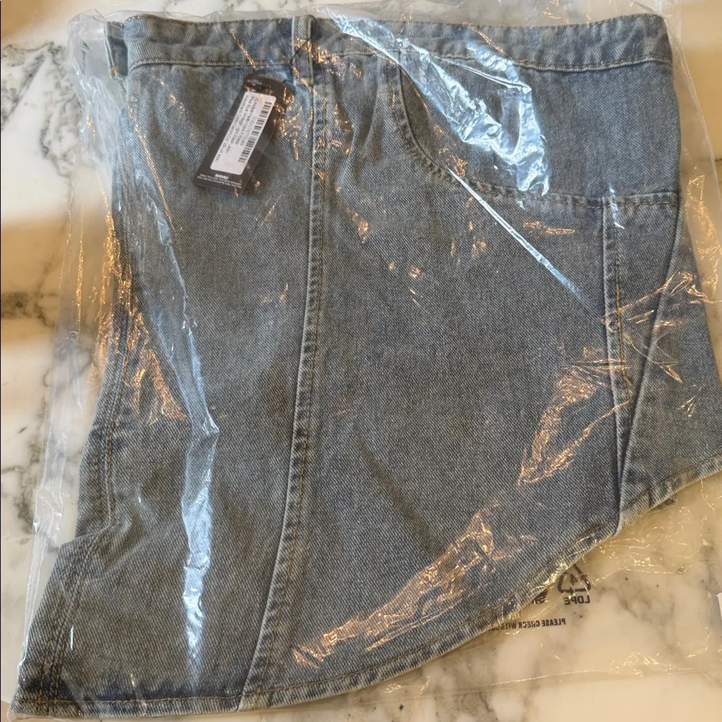 NWT PLUS BLUE VINTAGE STYLE LIGHT WASH JEAN WAISTBAND DETAIL DENIM CORSET SZ 22 - Image 5
