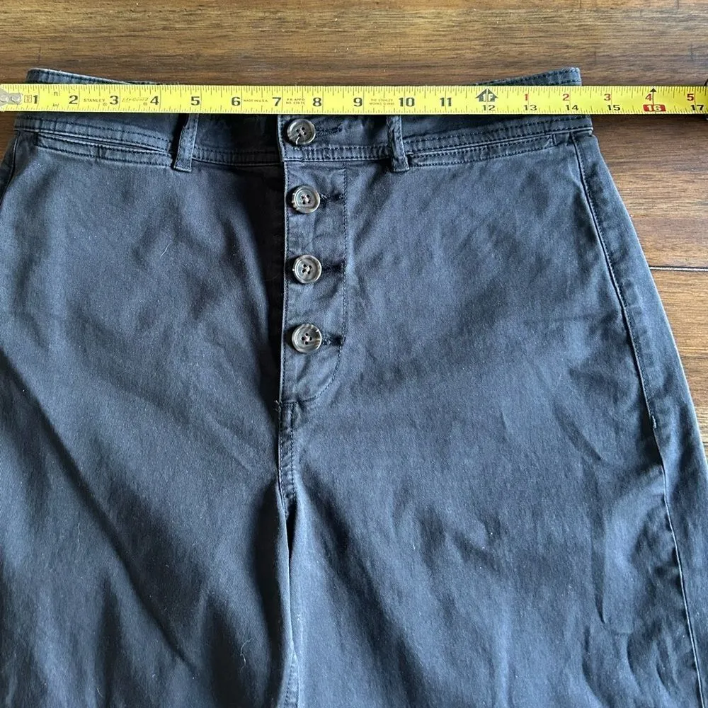 Everlane Black Wide Leg High Rise Button Front Jeans Size 4 - Image 5